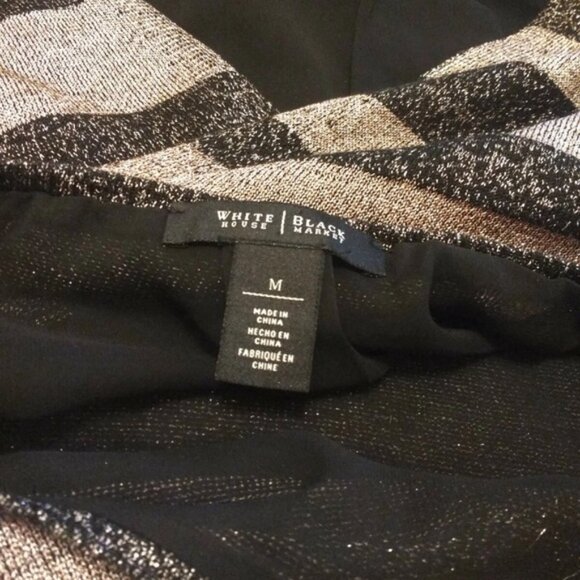 White House Black Market Striped Sheer Hem Blouse - Picture 2 of 13